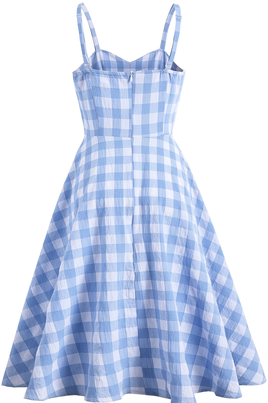 blue dress for baby girl Raya Blue Check Square Neck Dress – Ro&Zo