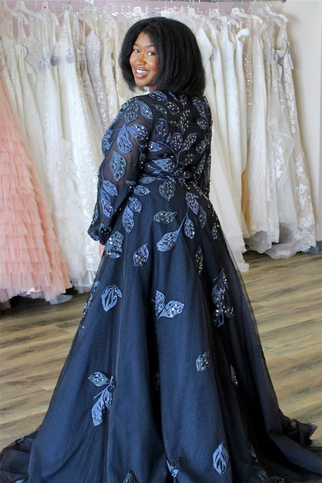 dark blue mother of the bride dresses Cap Sleeve Navy Blue Bridesmaid Dress Sequin Mother of the Bride Dresses APD3343 main image 0