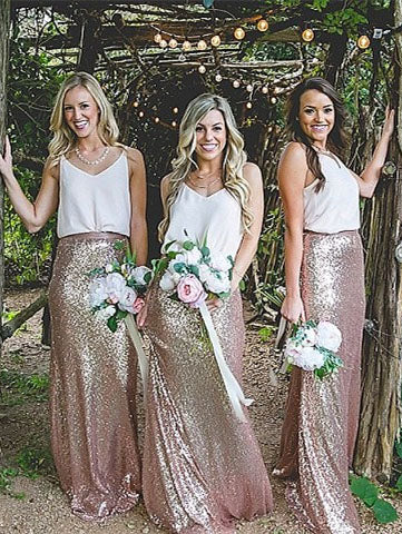 two piece rose gold dress Sherri Hill Long Evening Dress Size 2 Evening Authentic Gown 2-piece Rose  gold