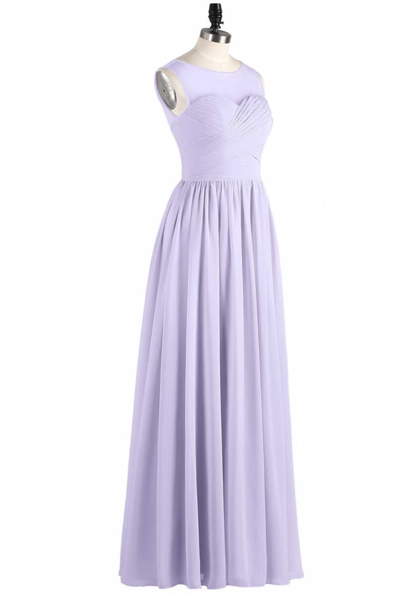 light lavender bridesmaid dress Light Lilac A-Line V Neck Bridesmaid, Evening Dress, Prom Dress-Sale-US Size 4