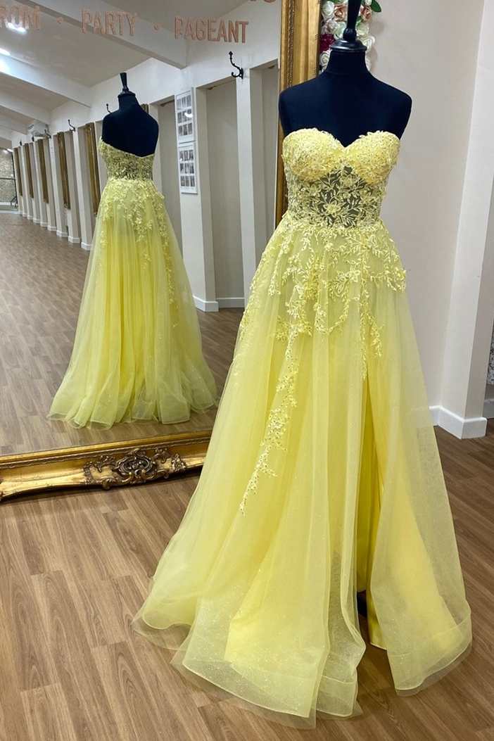 yellow prom dresses strapless Floral Lace A-Line Dress – Dreamdressy CREAM SLIP Quinoa Mango Black Bean Sage Green COLOR:Champagne Blush/Black