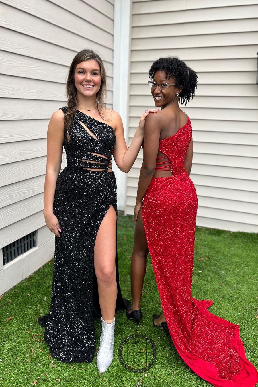one shoulder prom dress with cut out Ava Presley One Shoulder Cut Out Prom Dress 47039