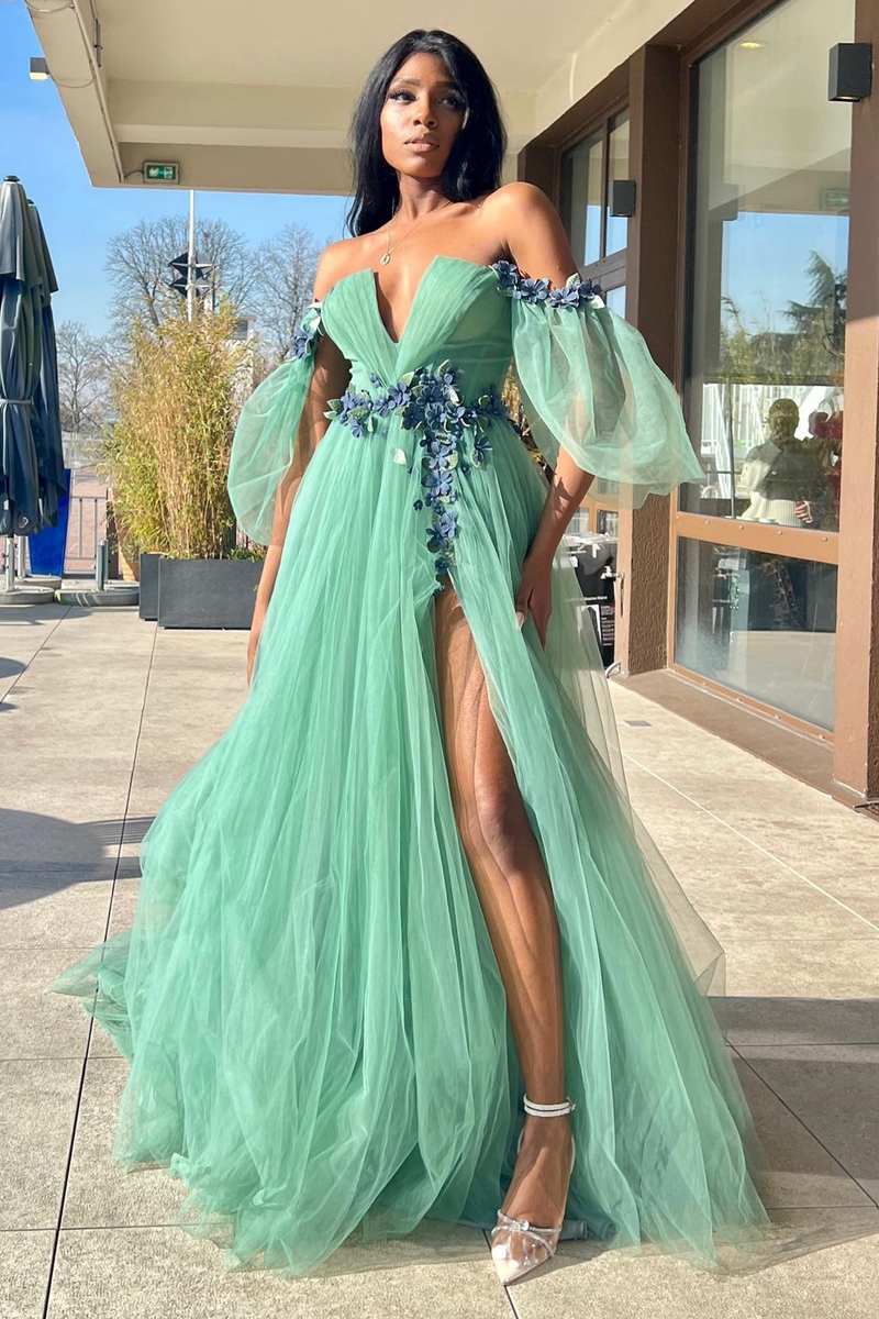 Emerald Green Tulle Gown Emerald Green Strapless Puffy Midi Tulle Dress Emerald Green Tulle Gown Emerald Green Strapless Puffy Midi Tulle Dress