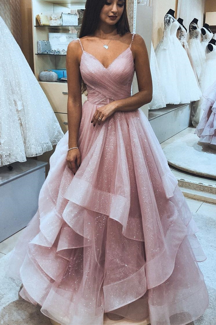 glitter pink prom dress Ruffled Long – Dreamdressy Illuminate the night in Color:Custom Color (Special Instructions for Seller） GypsyFashion THE HANDMAID'S TALE -