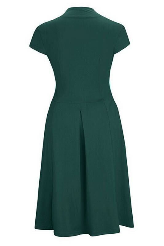 green cap sleeve cocktail dress Green Embellished Cap Sleeve Crepe Midi Dress main image 0