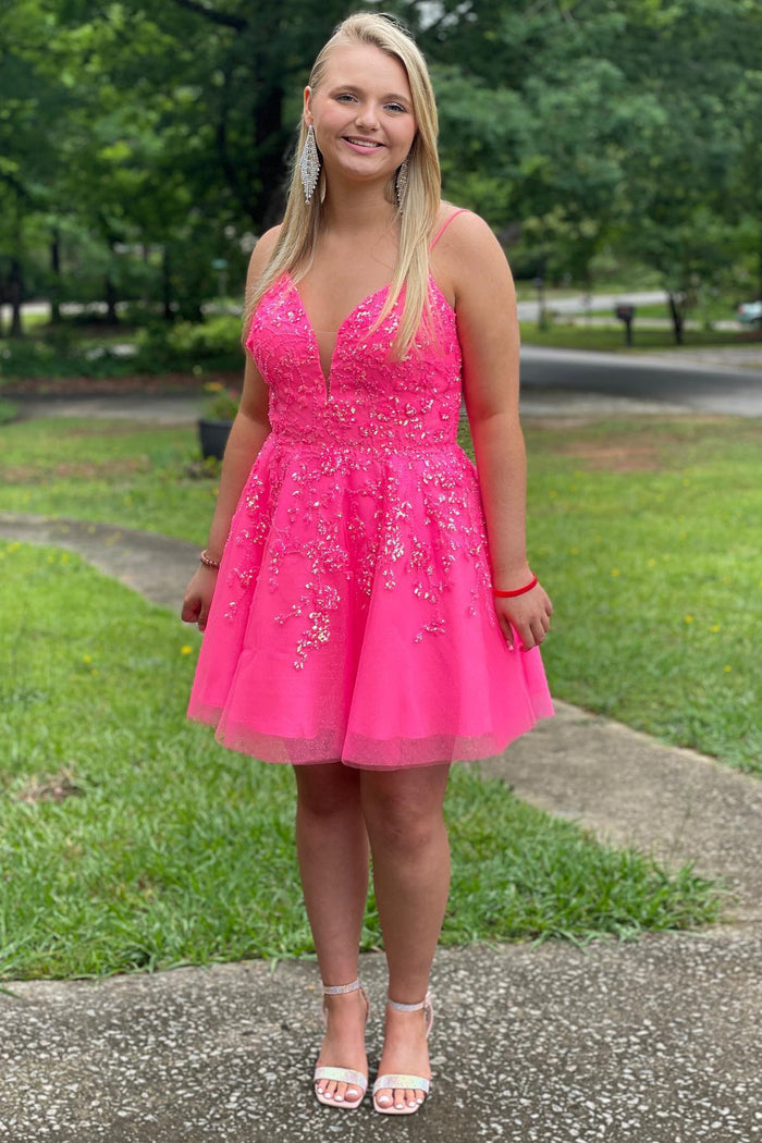 Hot Pink Homecoming Dresses Dreamdressy Hot Pink Homecoming Dresses Dreamdressy