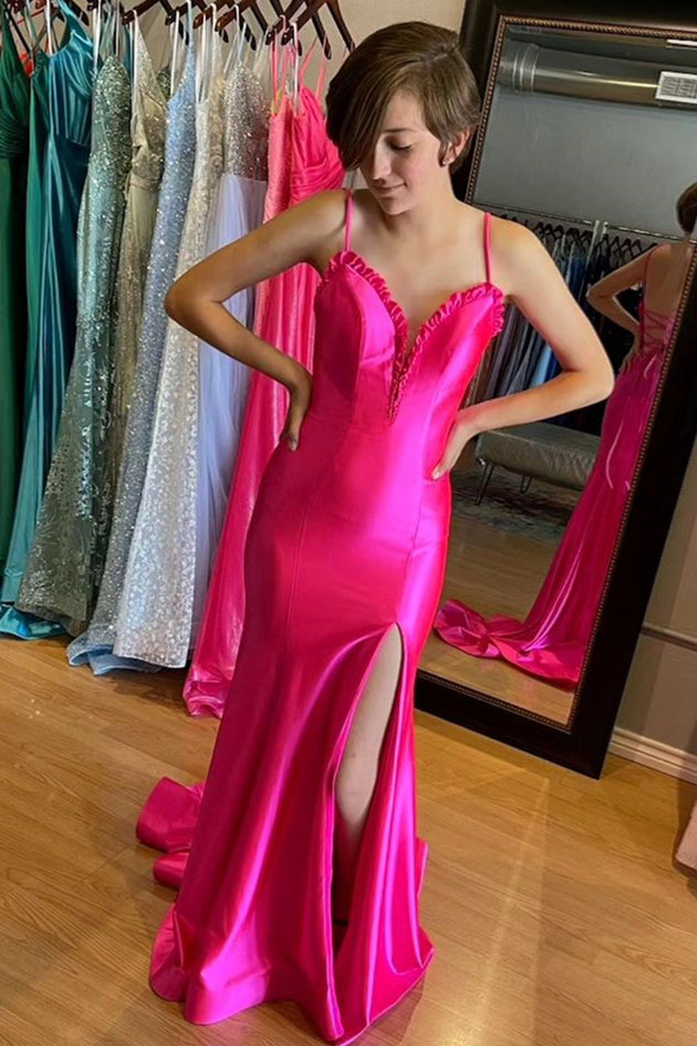 fuchsia mermaid prom dresses Sweetheart Mermaid Fuchsia Sequined Long Prom Dress FancyVestido