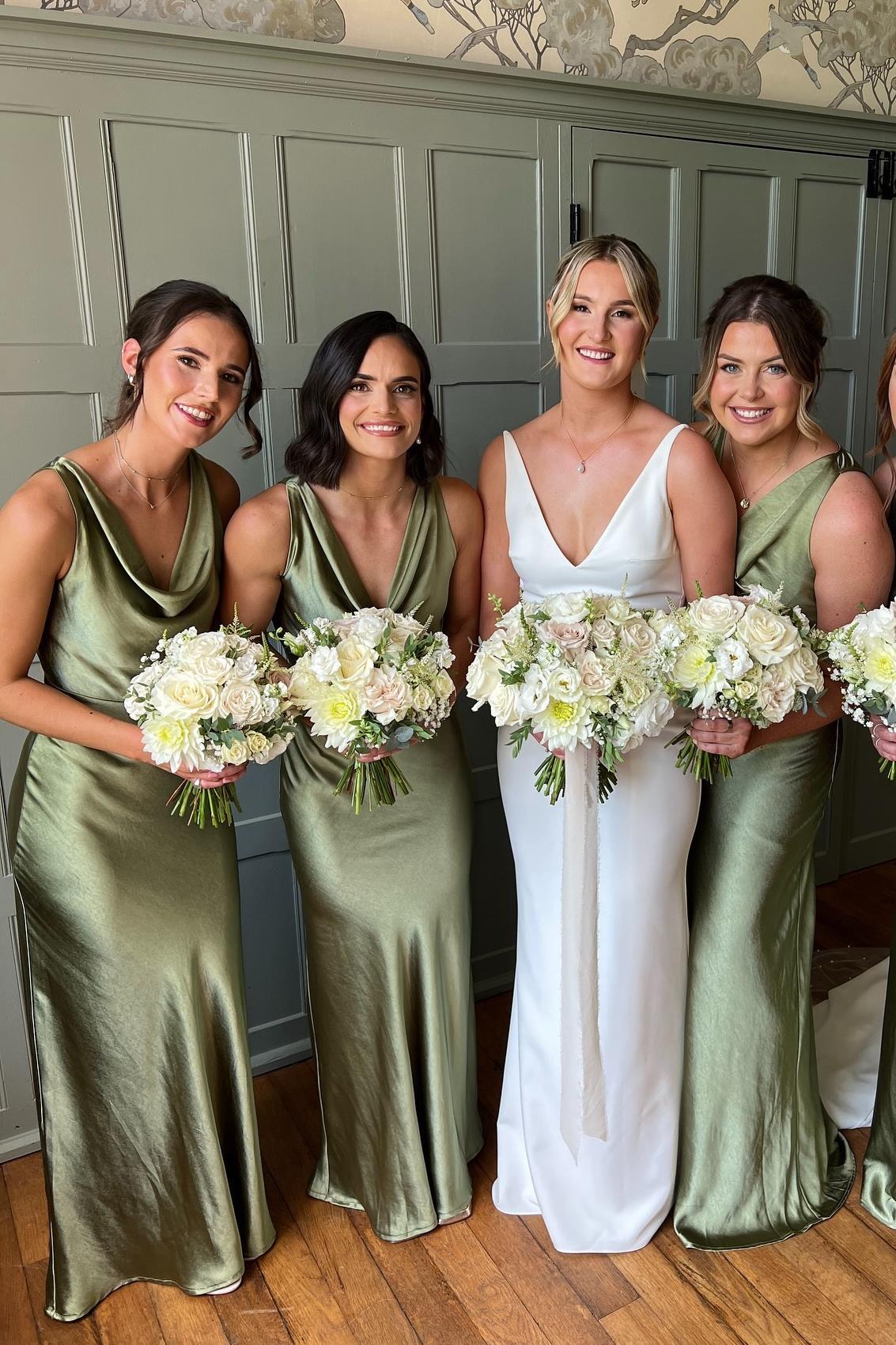 Cowl Neck Sage Green Sheath Long Bridesmaid Dress Cowl Neck Sage Green Sheath Long Bridesmaid Dress