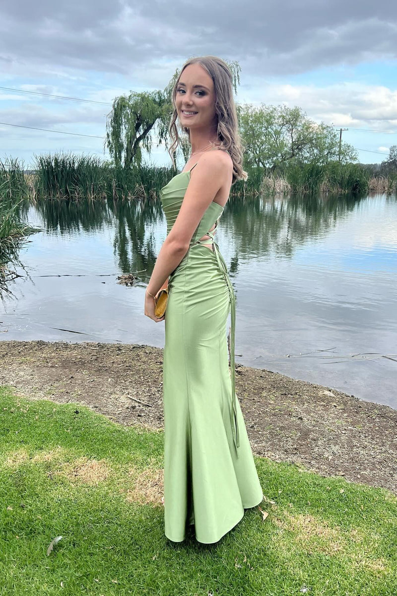 sage green satin cowl neck dress Six Stories Womens Sage Sleeveless Cowl-neck Satin Maxi Dress 6