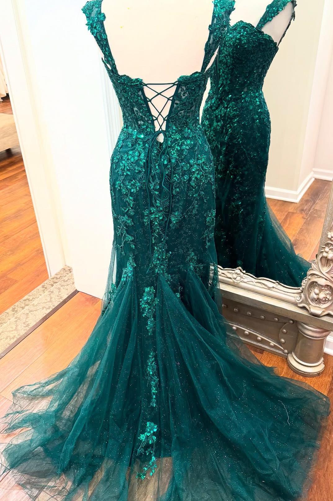 Emerald Green Appliques Mermaid Long Formal Dress Dreamdressy Emerald Green Appliques Mermaid Long Formal Dress Dreamdressy
