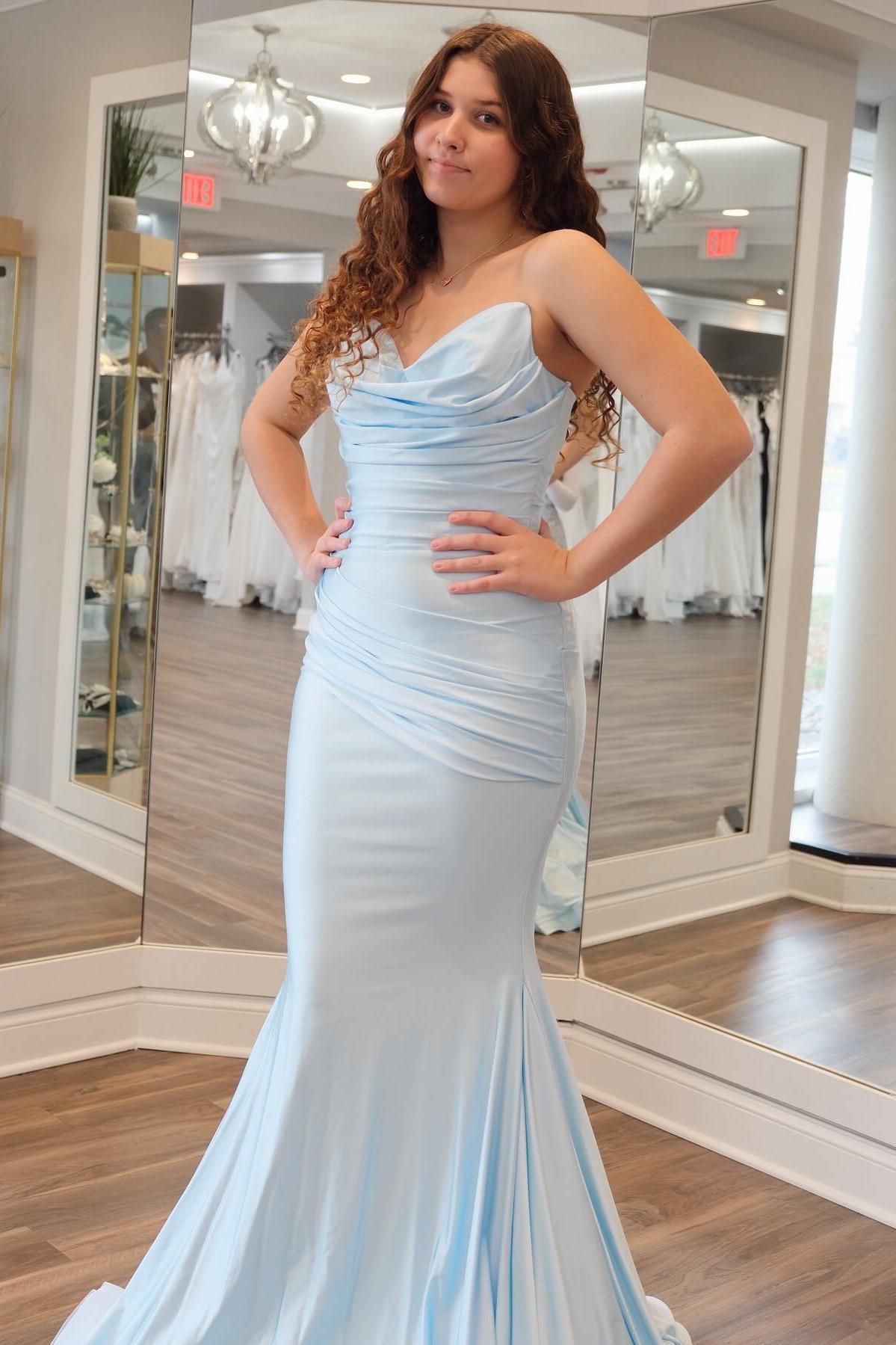 Cowl Neck Light Blue Ruched Fitted Formal Dress Dreamdressy Cowl Neck Light Blue Ruched Fitted Formal Dress Dreamdressy