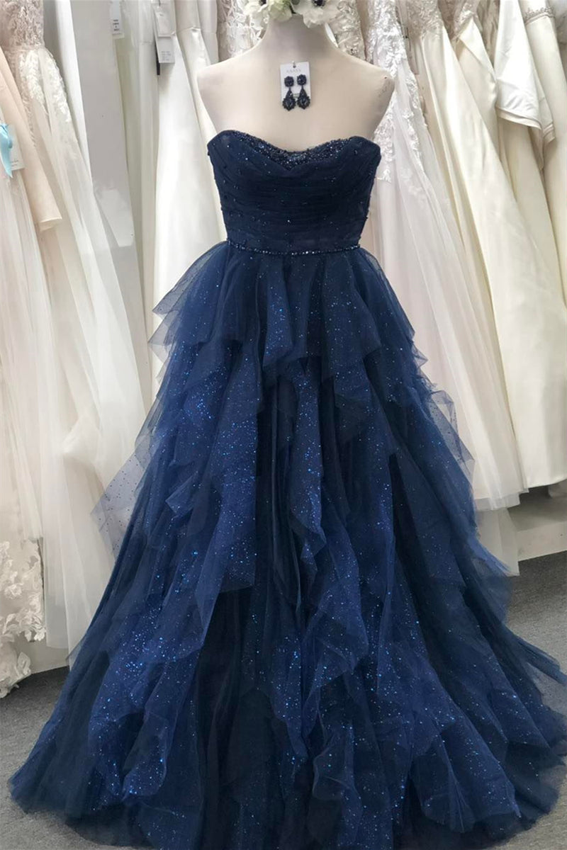 knee length dresses for ladies Lavender One Shoulder A-Line Layered Long Prom Dress with Sequin –  FancyVestido