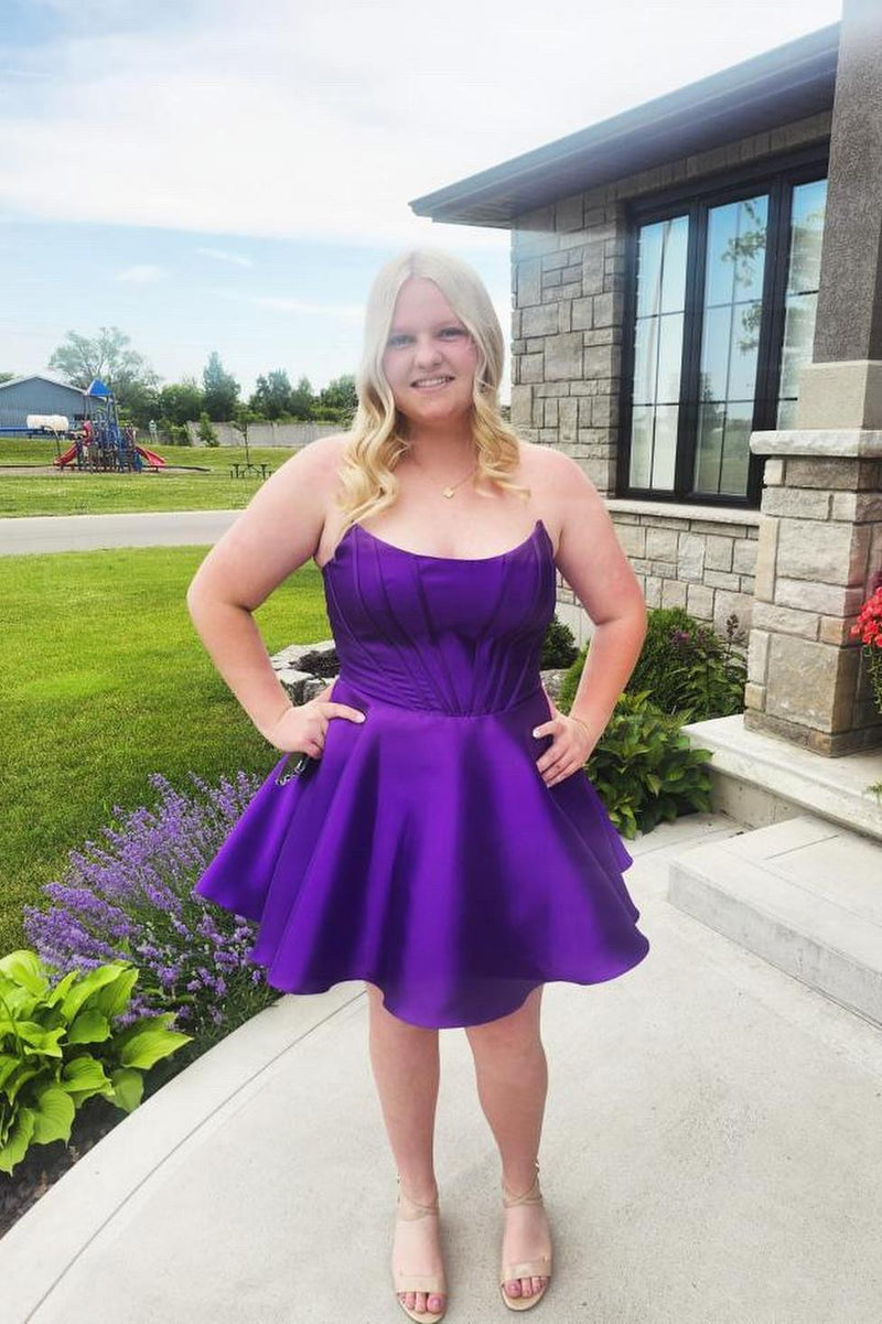 purple satin hoco dress Ladivine CD340 Size 10 Nova Purple Long Satin Overskirt Prom Dress Formal Pageant Gown fitted ruched
