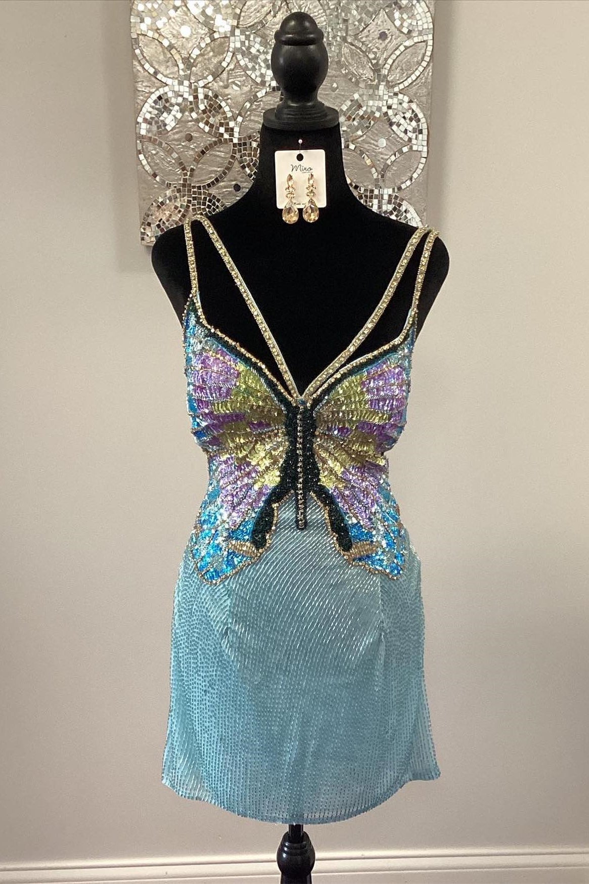 Black Butterfly Tulle Beaded Straps Homecoming Dress Black Butterfly Tulle Beaded Straps Homecoming Dress