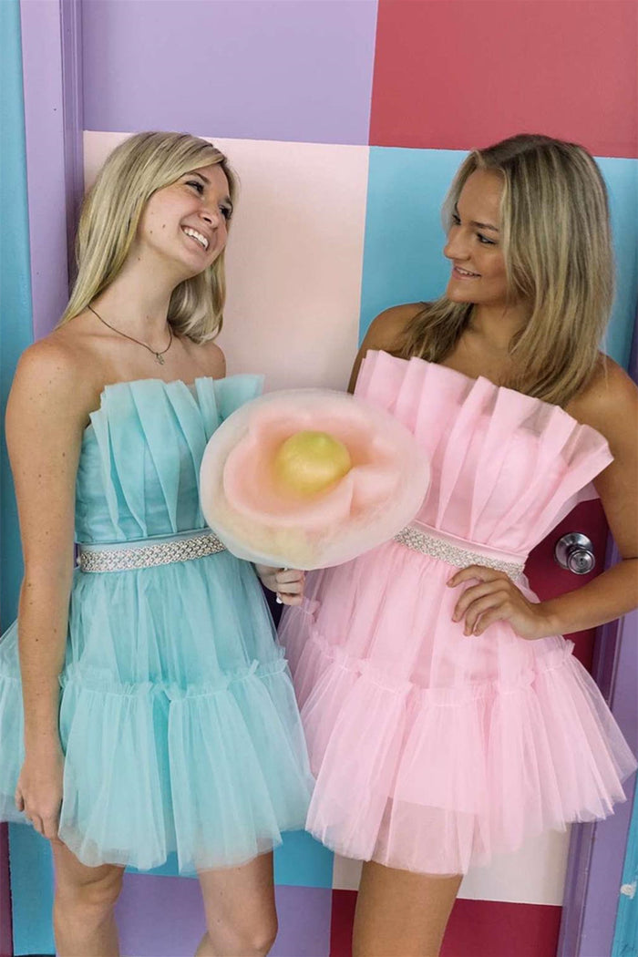 pink and blue homecoming dress V-neck Short Dark Navy Blue Homecoming Dress With Pink Beaded Florals