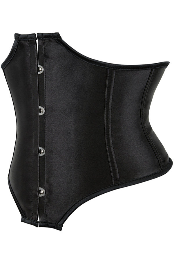 Black Lace-up Underbust Corset Top