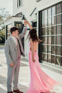 V-neck Red Mermaid Long Dress with Train