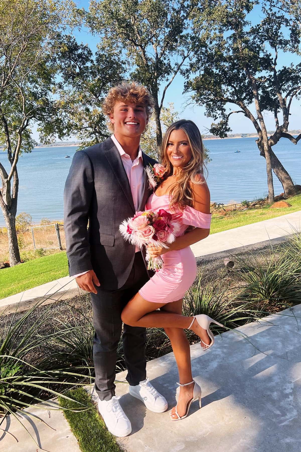 Off the Shoulder Pink Satin Tight Dress