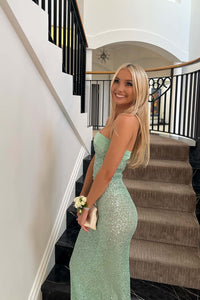 Strapless Champagne Sequin Fitted Party Dress