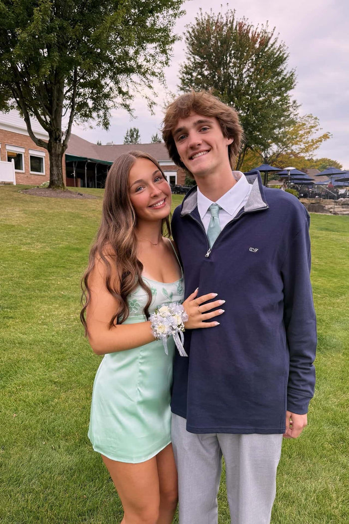 Green Straps Beaded Tight Short Dress