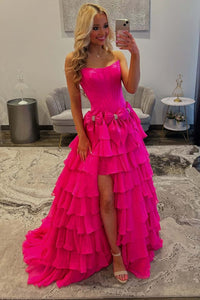 Yellow Bows Strapless Ruffle Long Dress