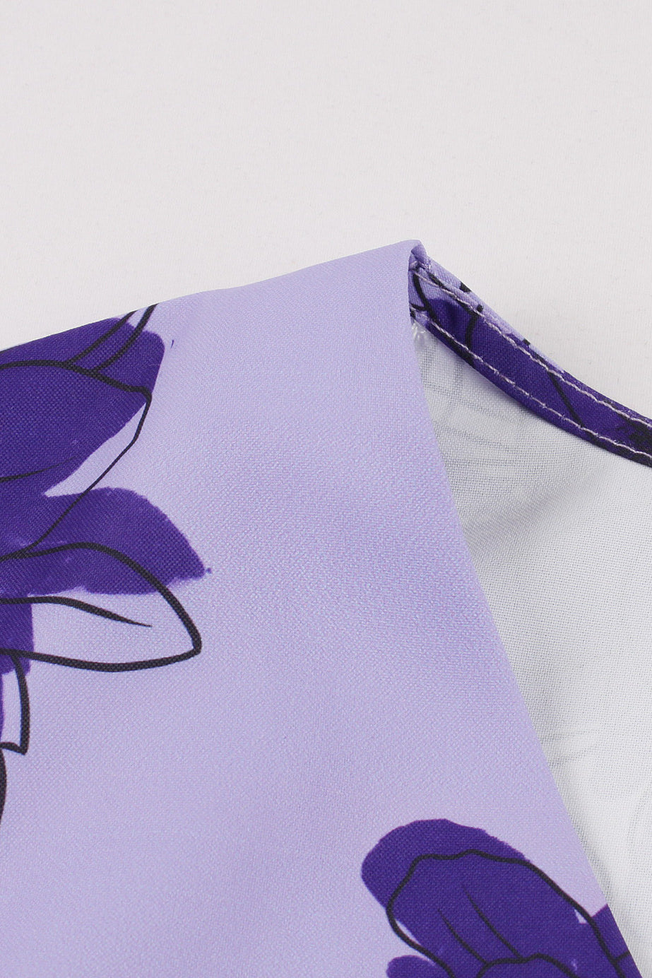Lavender Sleeveless Floral A-line Vintage Dress