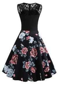 5 Styles of Floral Sleeveless A-line Vintage Dress
