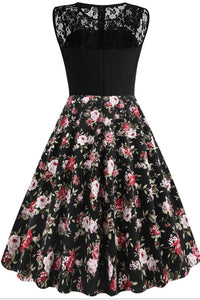 5 Styles of Floral Sleeveless A-line Vintage Dress