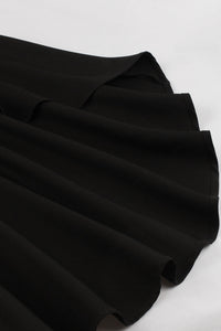 Halloween Black Lapel Gothic Hi-Low Vintage Dress