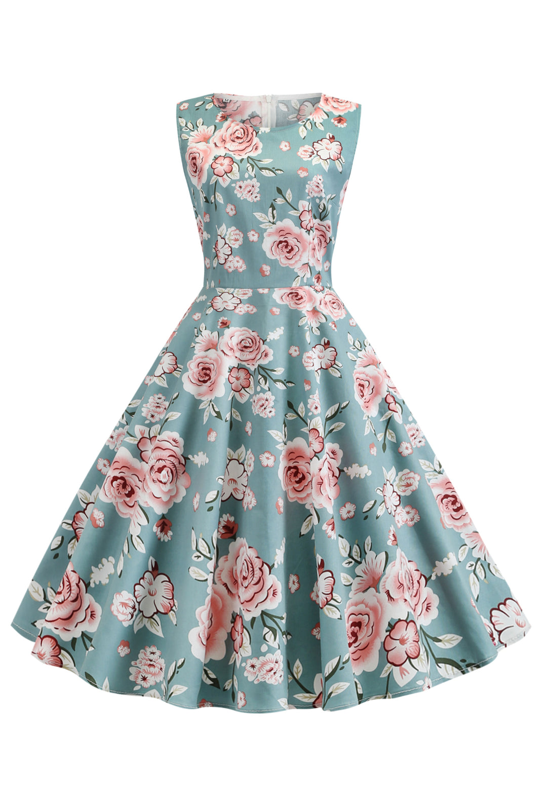 4 Styles Floral Sleeveless A-line Vintage Dress