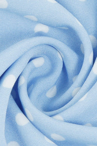 Light Blue Dot Short Sleeves A-line Vintage Dress