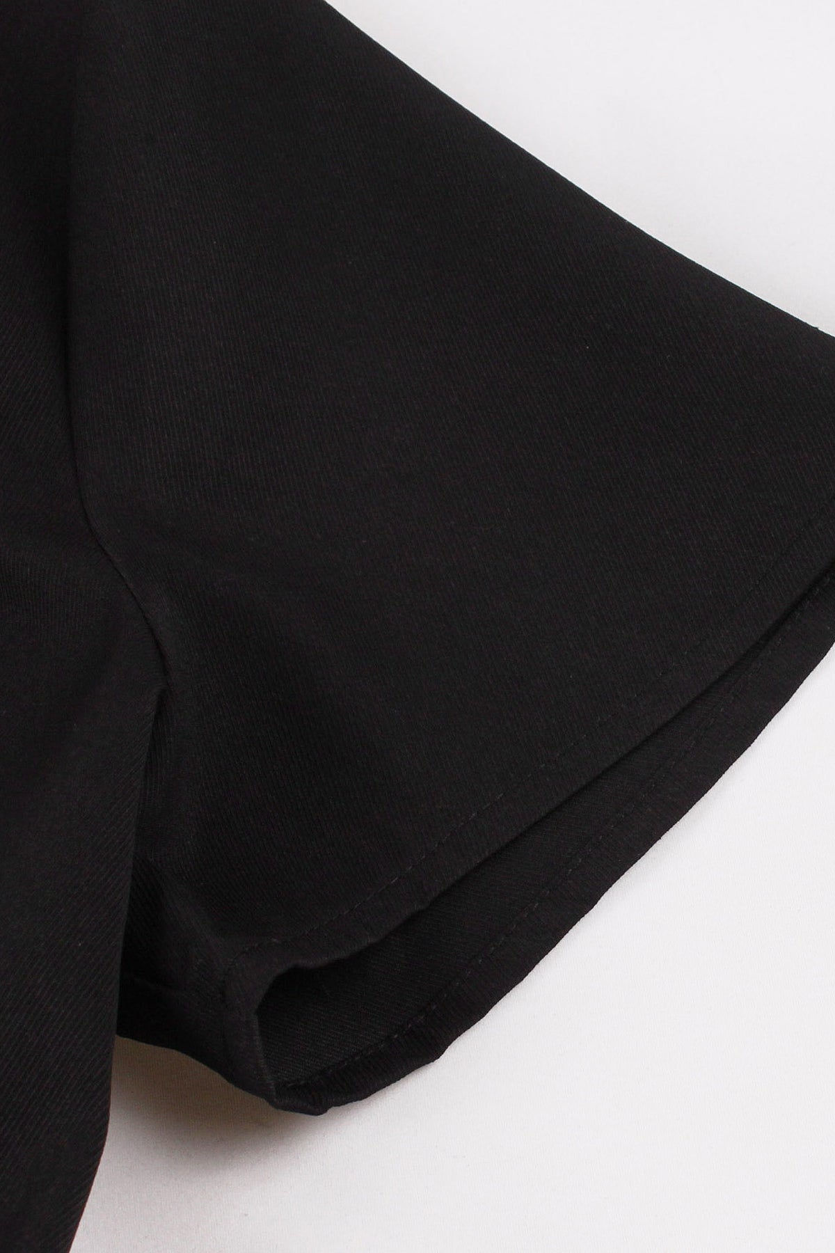 Elegant Black Lapel A-line Short Sleeves Vintage Dress