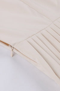 Apricot Lapel Short Sleeves A-line Vintage Dress