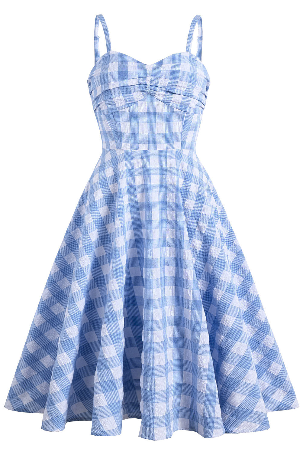 princess polly baby blue dress Blue Checked Dress main image 0