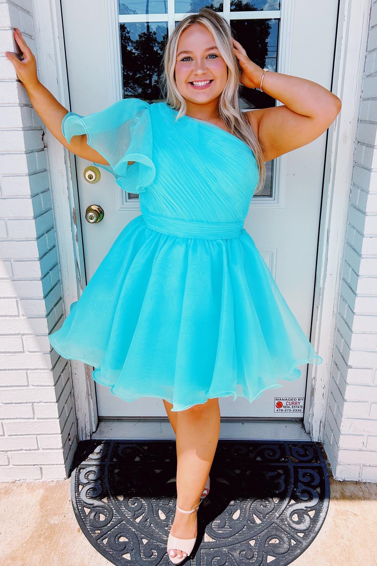 Lavender One Shoulder Ruffled A-line Tulle Homecoming Dress Dreamdressy Lavender One Shoulder Ruffled A-line Tulle Homecoming Dress Dreamdressy