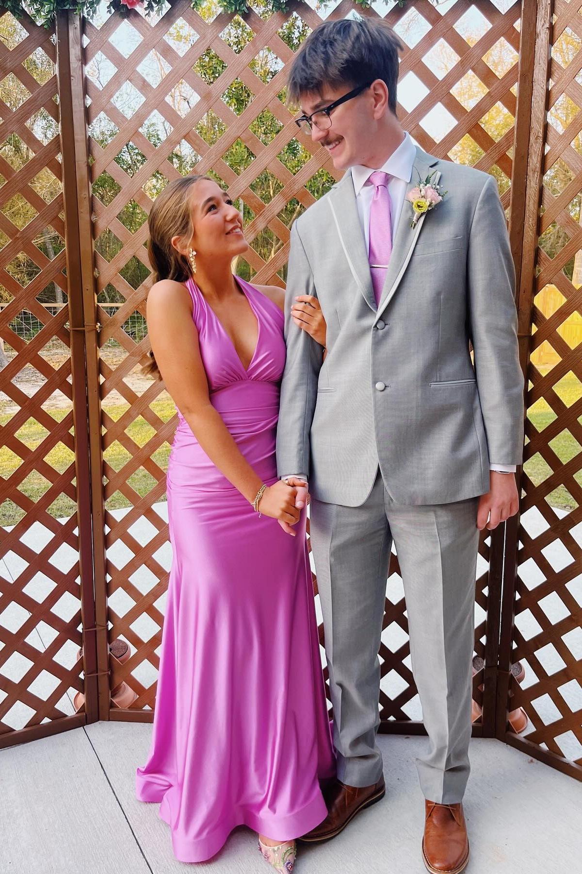 Halter Pink Fitted Long Formal Dress Dreamdressy Halter Pink Fitted Long Formal Dress Dreamdressy