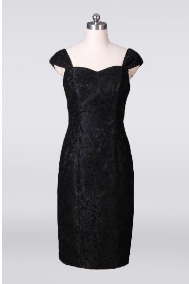 Tea Length Black Sheath Mother Of The Bride
