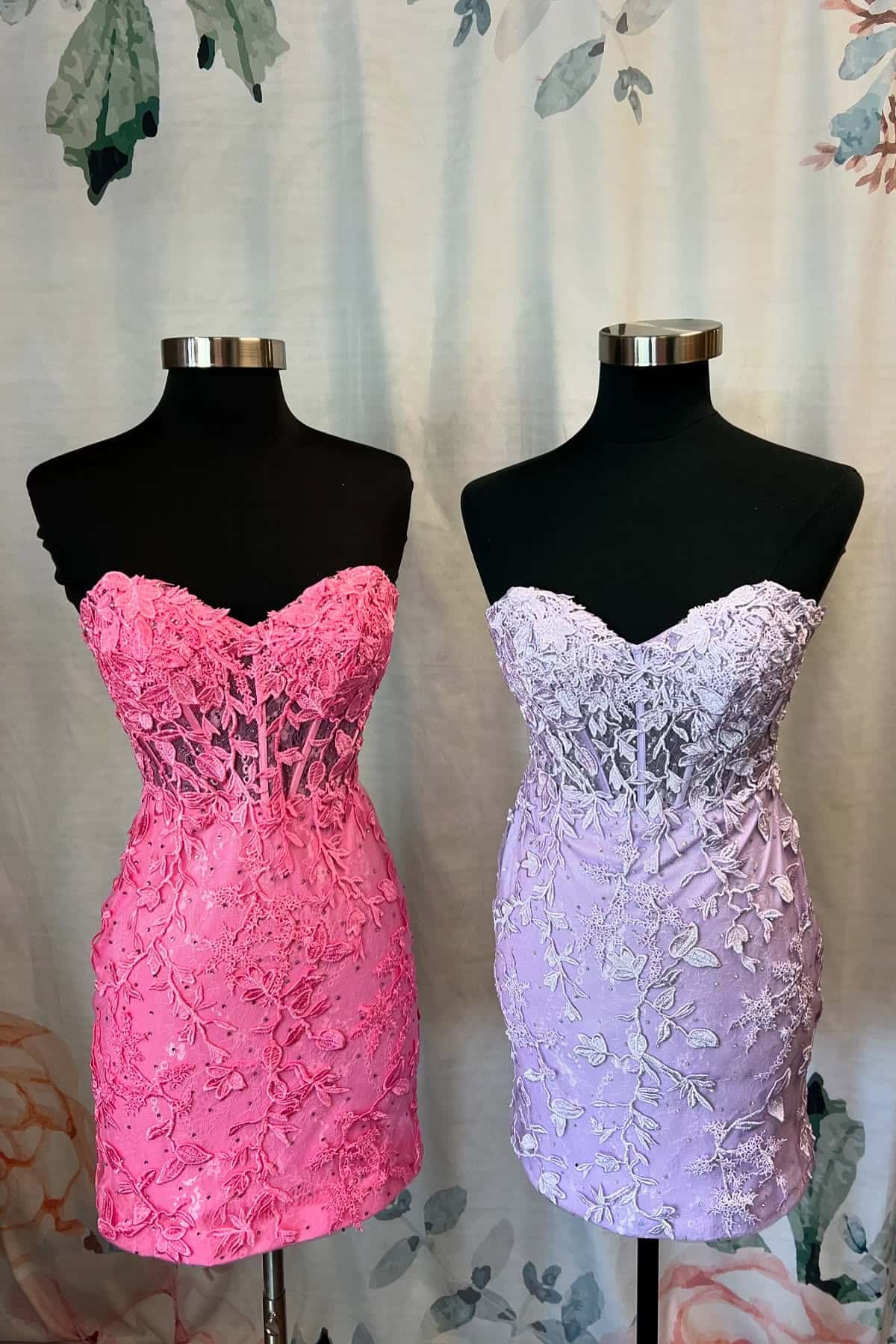 Hot Pink Lace Strapless Tight Homecoming Dress Dreamdressy Hot Pink Lace Strapless Tight Homecoming Dress Dreamdressy