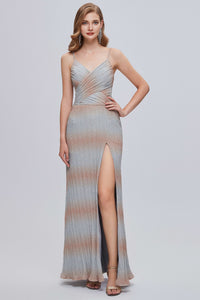Elegant V-Neck Straps Sheath Long Formal Gown