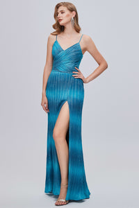 Elegant V-Neck Straps Sheath Long Formal Gown