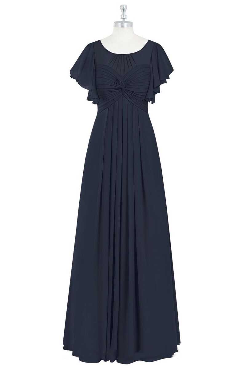 Black Chiffon Twist-Front Ruffled Long Bridesmaid Dress Dreamdressy Black Chiffon Twist-Front Ruffled Long Bridesmaid Dress Dreamdressy