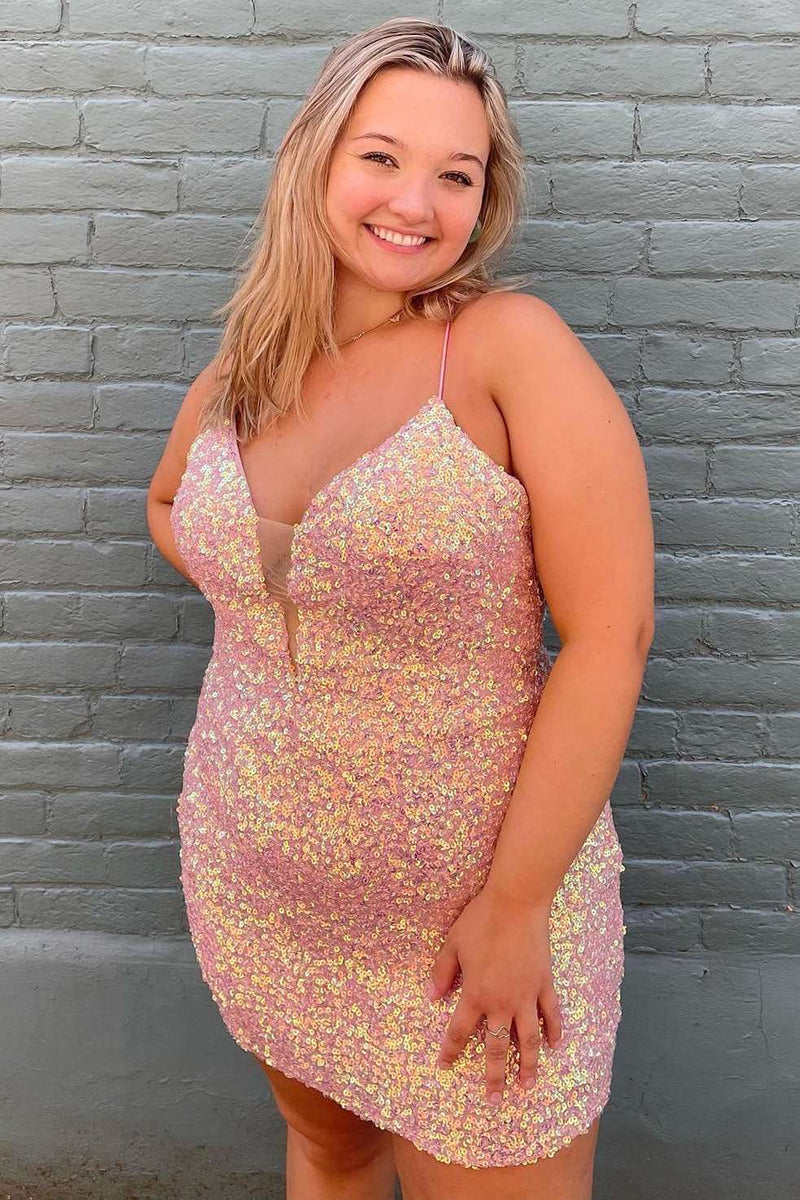 plus size iridescent sequin dress Sydney's Closet SC7372