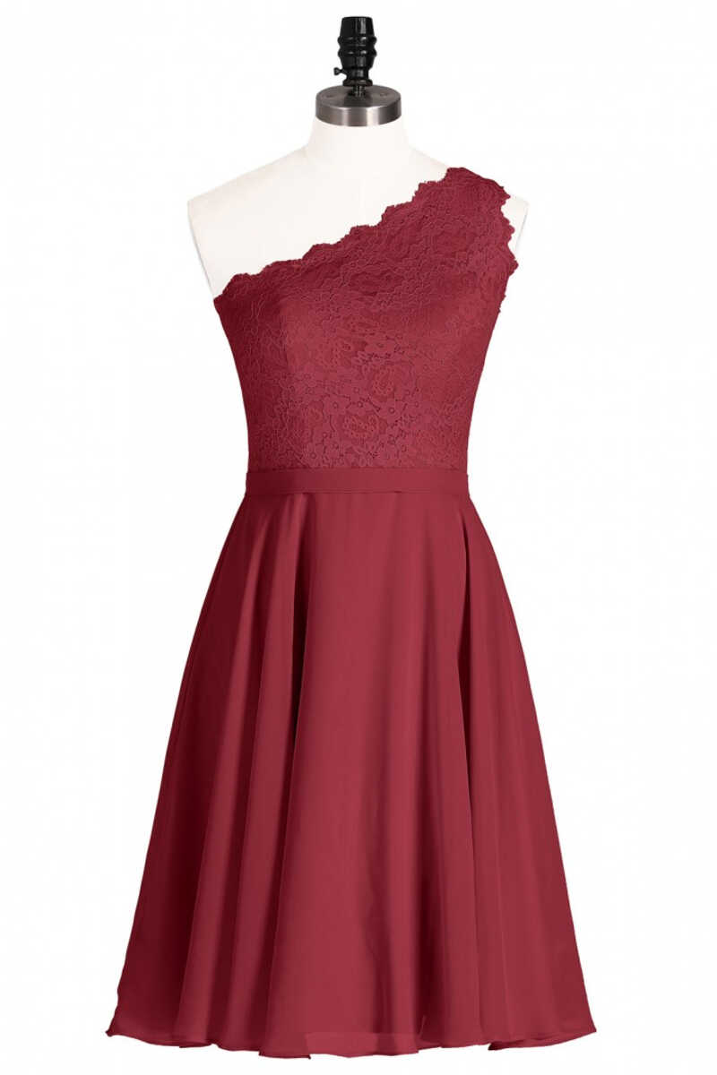 red bridesmaid dresses short Simple Bridesmaid Dresses, Wine Red Short Chiffon Wedding Party Dress, Charming Formal Dresses