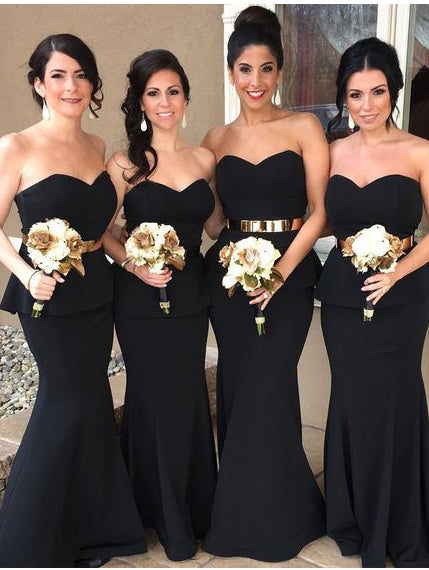 slim fit dress slacks Glitter Gold Sequins Strapless Bridesmaid Dresses Mermaid main image 0