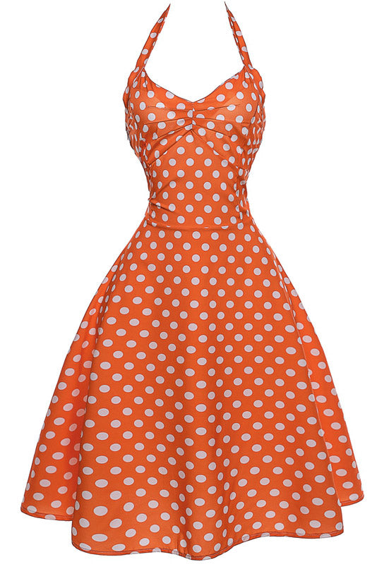 Audrey Hepburn Fit & Flare Polka Dot Skater Dress – Dreamdressy