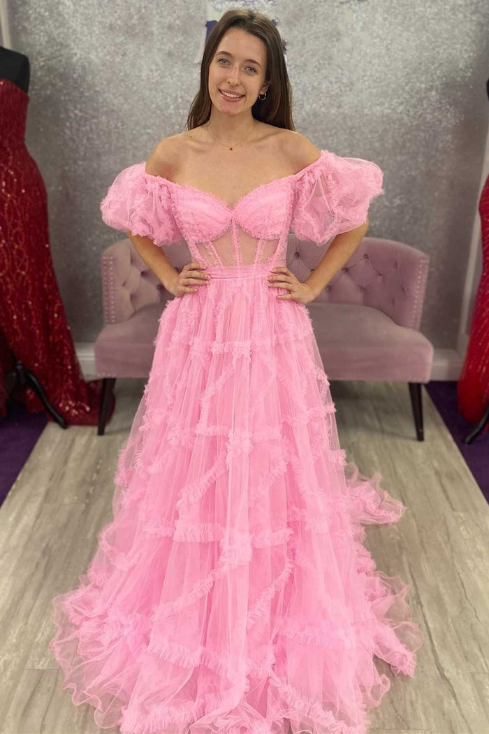 Puff Sleeves Prom Dresses Dreamdressy Puff Sleeves Prom Dresses Dreamdressy