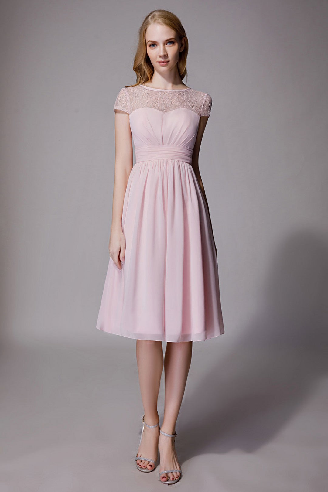 light pink modest bridesmaid dresses June Sweetheart Pink Lace Modest Bridesmaid