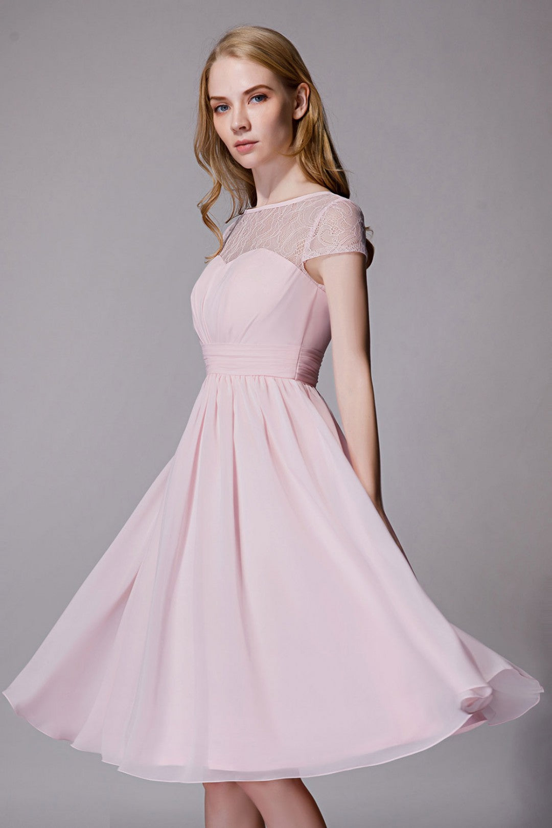 blush pink bridesmaid dresses knee length Pink Chiffon Casual Dress Knee Length Blush Bridesmaid Pink Casual Bridesmaids Dresses Chiffon Knee