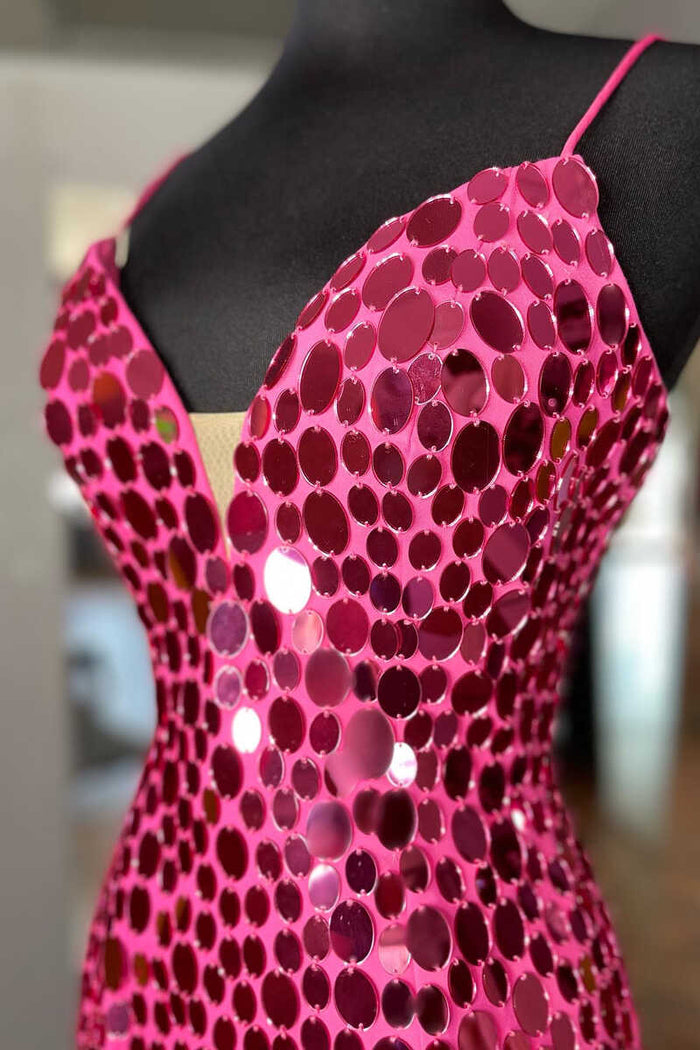 Stunning Oval Glass Mirror Backless Mini Homecoming Dress – Dreamdressy