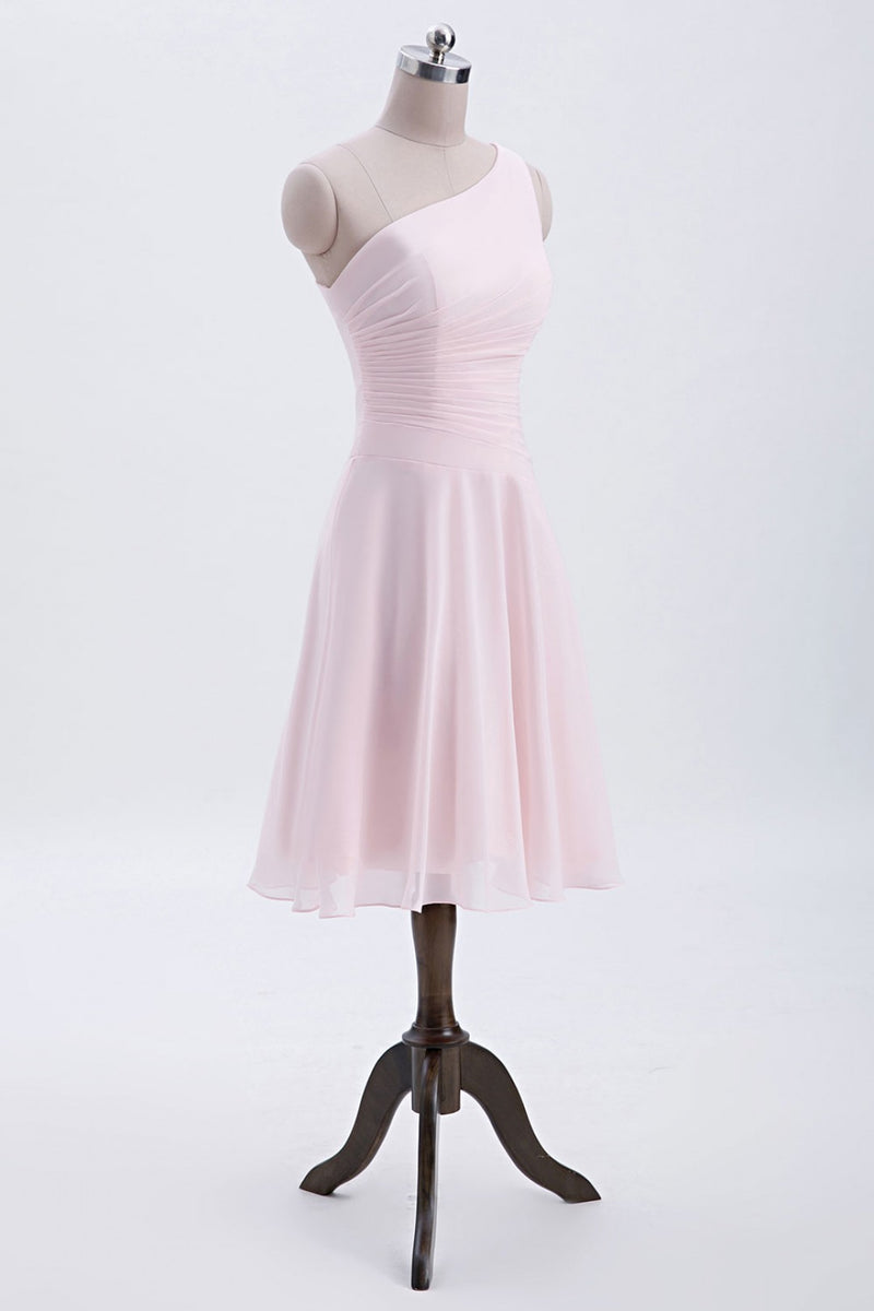 one shoulder pink hoco dress hot pink party dress Hot Pink One Shoulder A Line Short Homecoming Dresses  Sequins Party Dr  MyGirlProm.com-parroquiadesanalbertomagno.com